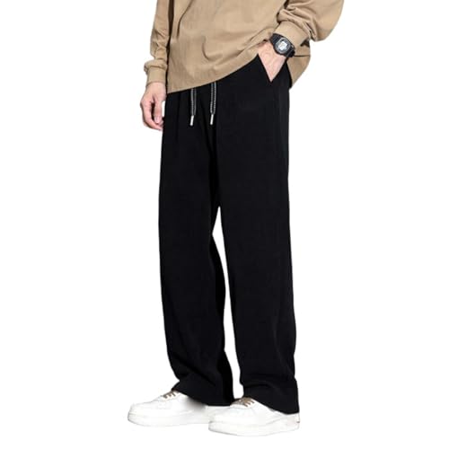 Pantalon de jogging en velours côtelé homme à taille élastique et coupe ample