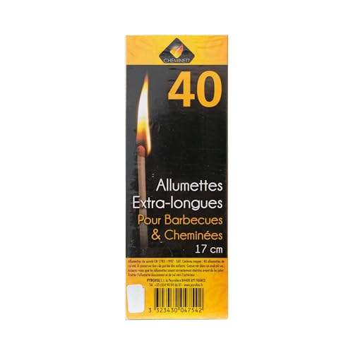 Pyro Feu Fosforos Extra-Largos 17cm; Caja de 40 Uds Extralargos,