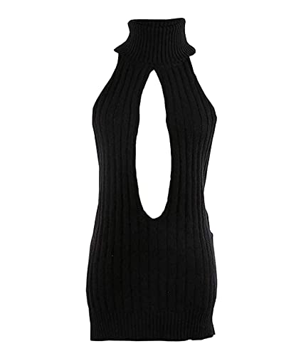 Image of Olens Japan Style Turtleneck Sleeveless Open Back Sweater Anime Cosplay Sweater