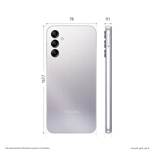 Samsung Galaxy A14 LTE, 128GB Storage, 4GB RAM, Silver, UAE Version, Dual SIM, Android Smartphone