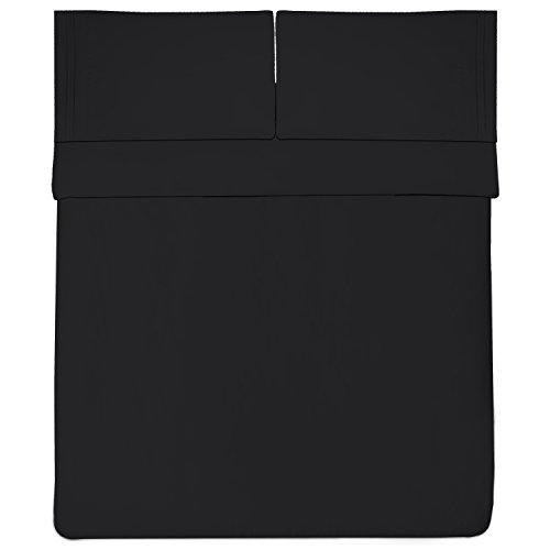Queen Size Bed Sheets - Breathable Luxury Sheets with Full Elastic & Secure Corner Straps Built In - 1800 Supreme Collection Extra Soft Deep Pocket Bedding Set, Sheet Set, Queen, Black