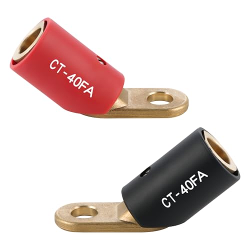 Welding Knight 2PCS CT-40FA Welding Terminals Connector Brass Black & Red