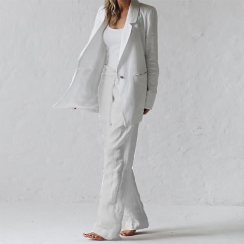 Cotton Linen Pants for Women Summer 2024 Casual Wide Leg Tie Knot Beach Pants with Pocket Palazzo Lounge Trousers4