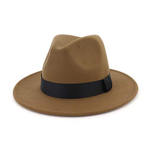Image of Fedora Hats for Men Wide Brim Panama Hat with Classic Belt