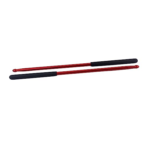 Par de baquetas de aleación de aluminio rojo para batería miniatura 1