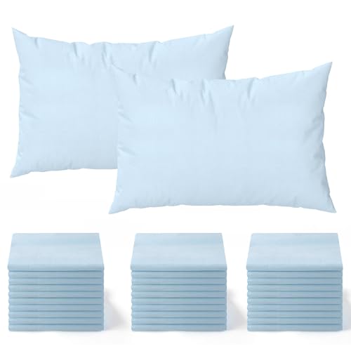 JMU 600PCS Disposable Blue Pillow Case 21" x 30", Tissue/Poly Single Use Pillowcases Medical
