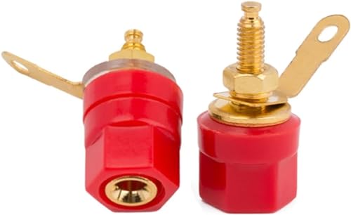 RUNCCI-YUN 20Pcs 4mm Banana Jack Socket Female Adapter Panel Mount Binding Post for 4mm Banana Plug Connectors Speaker Cable Connectors(Length 1.1" / 29mm Black and Red) - Image 4