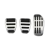 WJWMAOXJ Pédales De Voiture pour Nissan Pulsar Tiida C13 2014 2015 2016 2017 2018,Pédale en Acier Inoxydable Manuell/Automatic Antidérapant Couvre pédale Intérieur Accessoires,3pcs