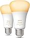 Philips Hue Smart 60W A19 LED Bulb - White Ambiance Warm-to-Cool White Light - 2 Pack - 800LM - E26 - Indoor - Control with Hue App - Works with Alexa, Google Assistant and Apple Homekit