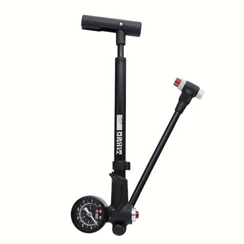 ThinkRider Shock Pump for Mountain Bike High Pressure 350 Psi for Front Fork and Rear Bicycle Suspension Air Pump with Gauge Fits Schrader & Presta Tire Valve
