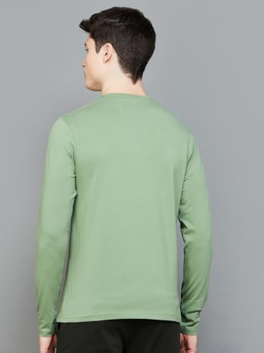 Image of Bossini Men Cotton Lycra Regular Fit Solid T Shirt