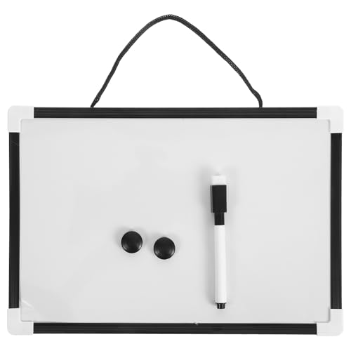 SOPOTUTU Pizarra Blanca Colgante para Pared de Doble Cara, Pequeña Pizarra de Borrado en Seco Negra, Tablero de Escritura Infantil y Oficina para Notas y Mensajes, Superficie Fácil