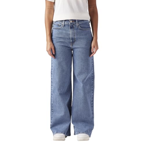 Image of Women's Blue Ribcage Wide Leg fit high Rise Jeans