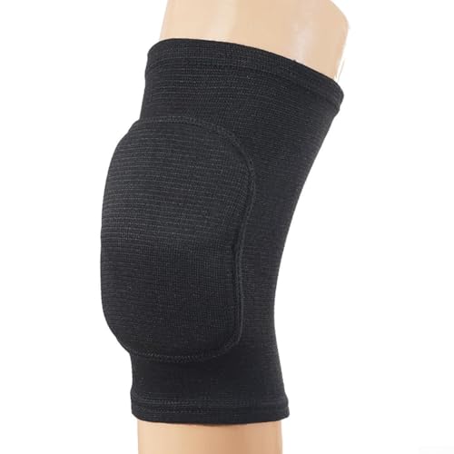 1 par de rodilleras deportivas de compresión con tela de nailon elástico y capa de esponja gruesa para una protección muscular eficaz y comodidad (L negro)