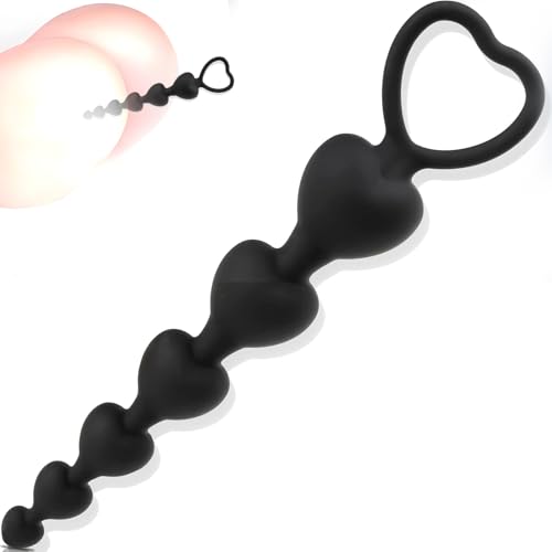Anal Beads 6⌀1,2-3,2 cm Analplug# für männer Analspielzeuge Anal balls Analkugeln für Frau & Männer Silikon Analperlen 18cm Gesamtlänge Anal toys Ergonomischer Griff zum Halten Anal toy FOPS A44