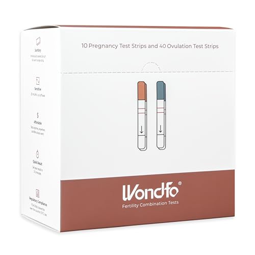Image of Wondfo 40 Ovulation Test Strips and 10 Pregnancy Test Strips Kit - Rapid Test Detection for Home Self-Checking, Birth Control and Fertility Management Urine Test (40 LH + 10 HCG)