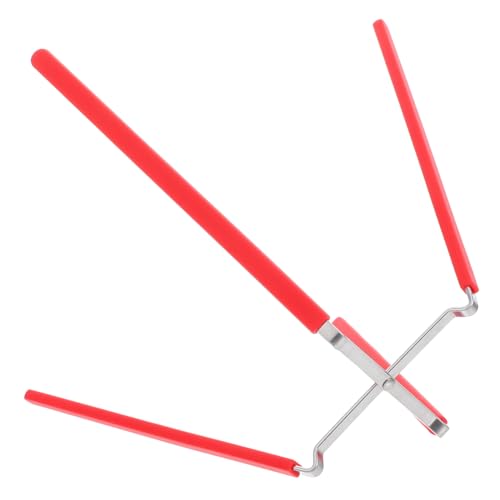 BESTYASH Collapsible Inverted Cake Pan Holder Foldable Stainless Steel Chiffon Cake Cooling Rack Stand with Four Claws for Cooling and Displaying Baked Goods Red