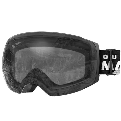 OutdoorMaster Ski Goggles PRO - Frameless, Interchangeable Lens 100% UV400 Protection Snow Goggles for Men & Women (Black Frame VLT 99% Clear Lens and Free Protective Case)
