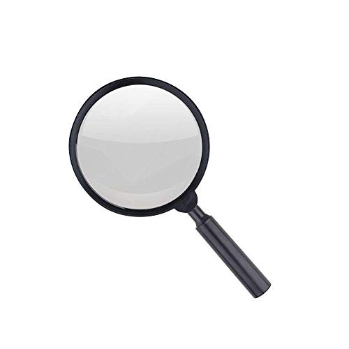 Lvcky - Lupa de mano con asa desmontable, lupa de cristal, 5 x 130 mm, libro de lectura, oficina, inspección de aula