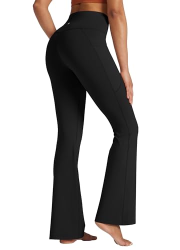 Willit Women's Flare Leggings Crossover Yoga Pants High Waist Bootcut Workout Leggings with Pockets 29" 31"2