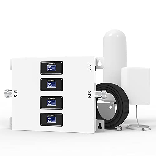 2G 3G 4G LTE Cell Phone Booster for Home Band 1/3/8/20 800/900/1800/2100MHz Cell Phone Signal Booster Up to 5,000 sq ft, Cell Signal Booster Cellular Signal Booster with Antenna Kit