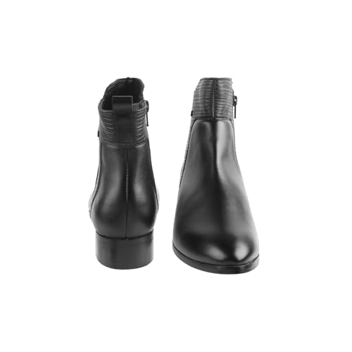Image of Metro Women Faux Leather Ribbed Slip-On Casual Boots