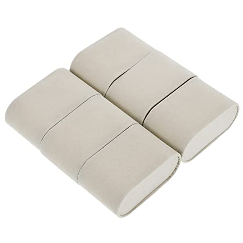 Mikikit 6pcs Cuff Pillows Portable Anklet Small for Grey Display Case Jewelry Premium Displays Bracelet Grid Wristwatch Cushion present Organizers Bangle Pad Xxinch Flannel Gifts Storage