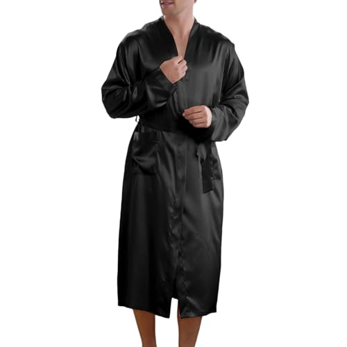 Pyjama homme en soie glacée : peignoir long et fluide pour l'été