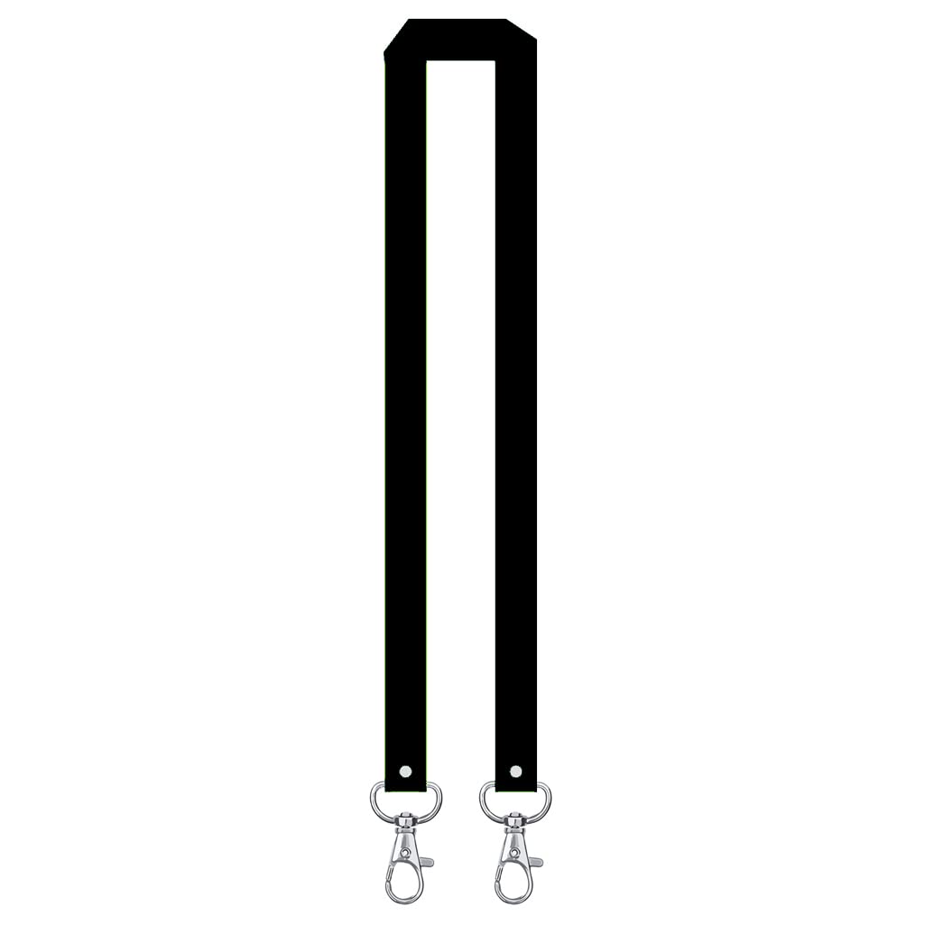 inking house Plain or Peroanalised DOUBLE CLIP Lanyard neck strap ID holder (BLACK)