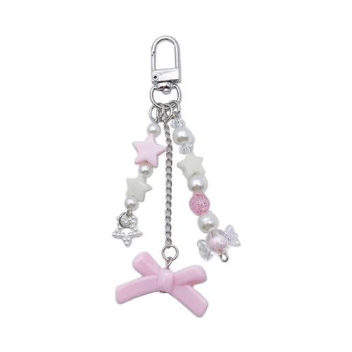 JSGHGDF Cute Star Bowknot Butterfly Pendant Phone Charm Hanging Rope Phone Strap Bag Decoration Lanyards Keychain Accessories