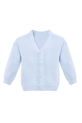 Image of Lilax Baby Boys Basic Long Sleeve V-Neck Classic Knit Cardigan Sweater