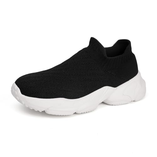 Women's Walking Shoes Breathable Knit Slip On Sneakers