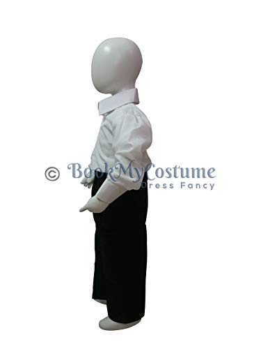 Image of BookMyCostume Black Pant and White Shirt Formal Party Combo Kids Fancy Dress Costume 8-10 years