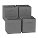 GREATOOL Caja de Almacenaje Plegable, Pack 4 Unidades, 31x31x31cm, Cajas organizadoras en Tela, Caja para organizar Ropa, Juguetes y Sábanas en Armarios (4 Unidades, Gris Oscuro)