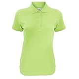 Feminine Passform. B&C Damen Women\'s Safran Timeless Polo Poloshirt, Grün (Pistachio 000), 36 (Herstellergröße: Small)