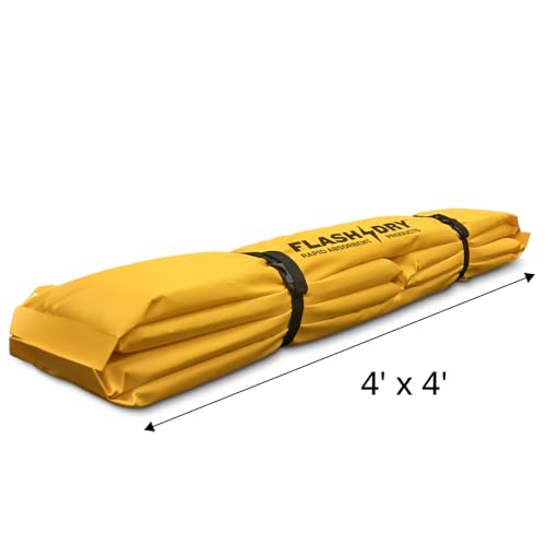 Image of FLASHDRY Portable Spill Containment Berm, Folding Duck Pond 4' x 4', Reusable Oil, Fuel & Chemical Spill Containment Tray, UV-Resistant PVC, Heavy-Duty, Quick & Easy Setup, Garage & Industrial Use