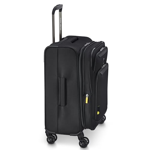 Image of DELSEY PARIS Sky Max 3.0 Carry-On 21 Inch, Lightweight Softside Expandable Luggage, Spinner Wheels, Soft Touch Handle, Onyx Black