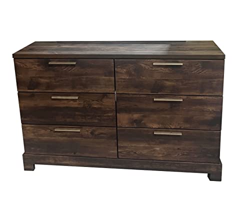 Liveasy Furniture 5-Piece Queen Size Bedroom Set with Bookcase Headboard in Brown/Grey Finish Including Bed Dresser, Mirror, Chest & Night Stand (Queen Set)
