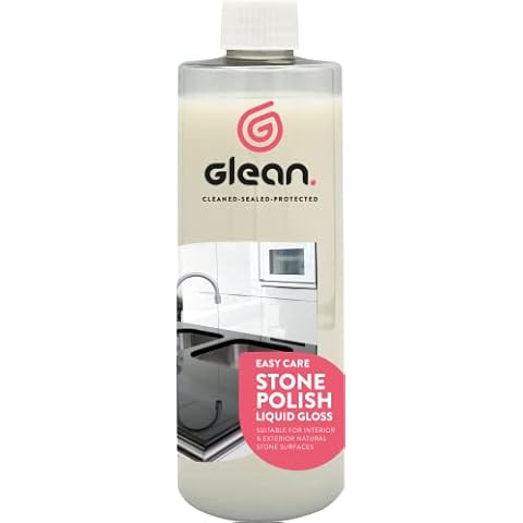 GLEAN Stone Polish Liquid - Gloss - Cleans, Polishes & Intensifies Colour & Structure | Suitable For All Types of Marble, Granite & Natural Stone | 500ml Cover