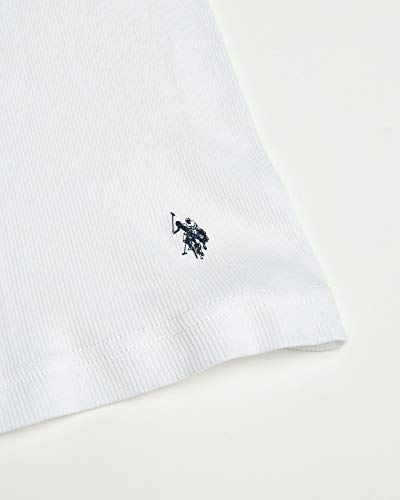 U.S. Polo Assn. Mens Tank Top - 4 Pack Undershirt White Cotton Ribbed Tank Top - Breathable Muscle Shirt (Sizes S-XL)4