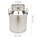 KONKENIE 50L Stainless Steel Milk Can with Lid & Handle Milk Wine Water Oil Storage Bucket Liquid Transport Barrel Rice Cereal Airtight Canister Container for Kitchen Bar Restaurant Silver (50L)