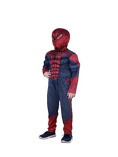 Image of BookMyCostume Red Blue Superhero Muscle Look Kids Fancy Dress Costume - Imported 7-8 yrs