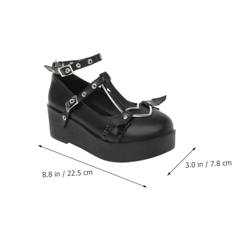 Chaussures à la Mode en Gros Talons Compensés PU Black COLLBATH - 4