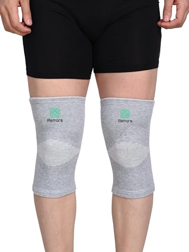 Image of Bamboo Yarn Knee Brace for Men and Women - Knee Pain, Gym, Running, Basketball, Meniscus Tear, Sports, Joint Pain Relief, Injury Recovery (XL)