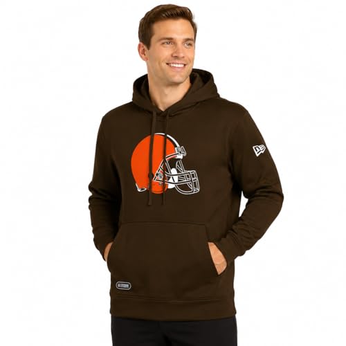 New Era NFL Football Mens Stadium Logo Pullover Performance Hoodie Cleveland Browns Large