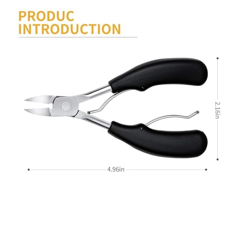 Image of QUIQSHIPP Toe Nail Clipper for Ingrown or Thick Toenails, Heavy Duty Toenail Trimmer Nail Clipper Pedicure Tool with Long Handle and Soft Grip for Seniors Black