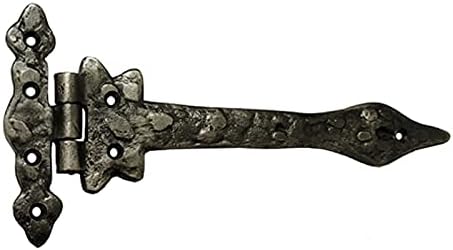 Adonai Hardware Haniel Black Antique Iron T Hinge (9.5 Inch x 2 Pack, Antique Brushed Nickel)