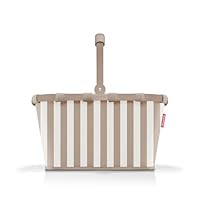 reisenthel carrybag summerstripes coffee – Stabiler Einkaufskorb mit viel Stauraum und praktischer Innentasche – Elegantes und wasserabweisendes Design