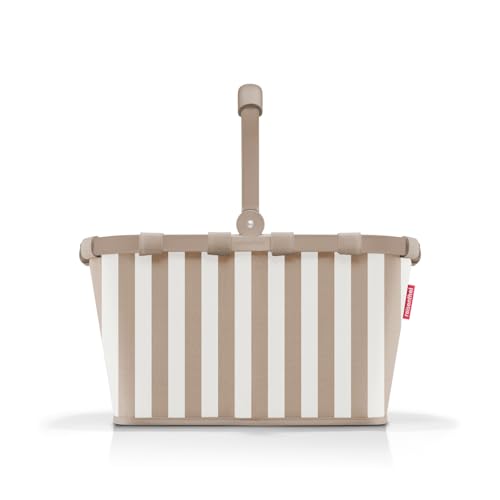 reisenthel carrybag summerstripes coffee – Stabiler Einkaufskorb mit viel Stauraum und praktischer Innentasche – Elegantes und wasserabweisendes Design