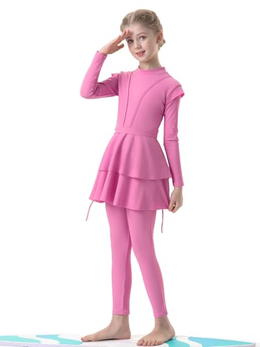 3PCS Girls Bathing Suit Rash Guard Burkini Swimsuits Kids Modest Muslim Swimwear Long Sleeve4